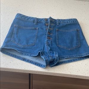 High waisted Free People Jean shorts